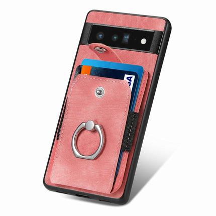 Retro Skin-feel Ring Card Wallet Phone Case, For Google Pixel 6 Pro, For Google Pixel 6, For Google Pixel 7 Pro, For Google Pixel 7