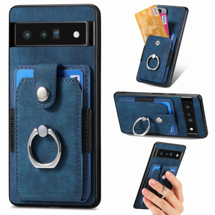 Retro Skin-feel Ring Card Wallet Phone Case, For Google Pixel 6 Pro, For Google Pixel 6, For Google Pixel 7 Pro, For Google Pixel 7