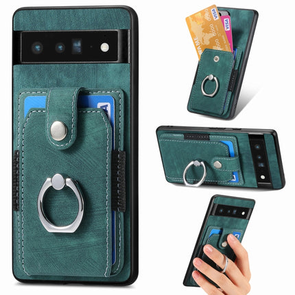 Retro Skin-feel Ring Card Wallet Phone Case, For Google Pixel 6 Pro, For Google Pixel 6, For Google Pixel 7 Pro, For Google Pixel 7