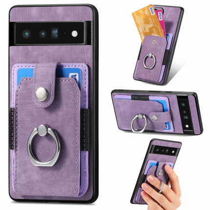Retro Skin-feel Ring Card Wallet Phone Case, For Google Pixel 6 Pro, For Google Pixel 6, For Google Pixel 7 Pro, For Google Pixel 7