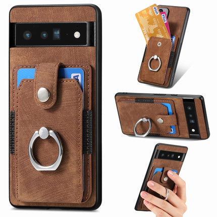 Retro Skin-feel Ring Card Wallet Phone Case, For Google Pixel 6 Pro, For Google Pixel 6, For Google Pixel 7 Pro, For Google Pixel 7