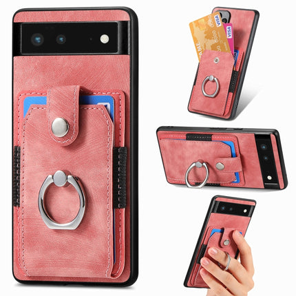 Retro Skin-feel Ring Card Wallet Phone Case, For Google Pixel 6 Pro, For Google Pixel 6, For Google Pixel 7 Pro, For Google Pixel 7