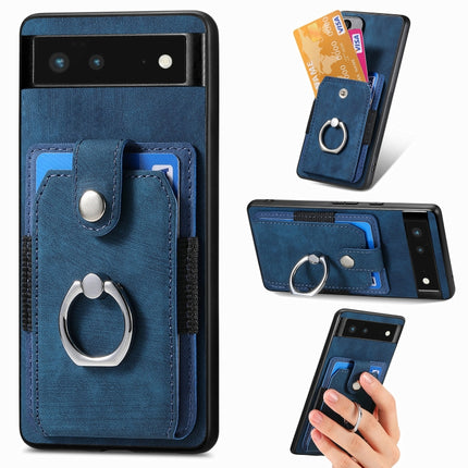 Retro Skin-feel Ring Card Wallet Phone Case, For Google Pixel 6 Pro, For Google Pixel 6, For Google Pixel 7 Pro, For Google Pixel 7