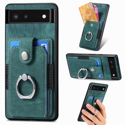 Retro Skin-feel Ring Card Wallet Phone Case, For Google Pixel 6 Pro, For Google Pixel 6, For Google Pixel 7 Pro, For Google Pixel 7
