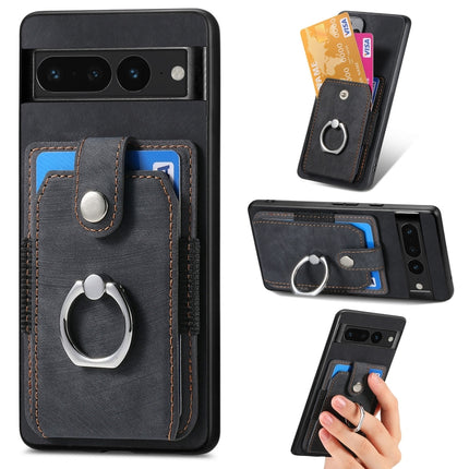 Retro Skin-feel Ring Card Wallet Phone Case, For Google Pixel 6 Pro, For Google Pixel 6, For Google Pixel 7 Pro, For Google Pixel 7