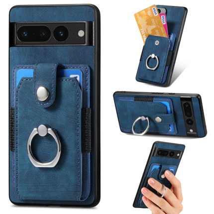 Retro Skin-feel Ring Card Wallet Phone Case, For Google Pixel 6 Pro, For Google Pixel 6, For Google Pixel 7 Pro, For Google Pixel 7
