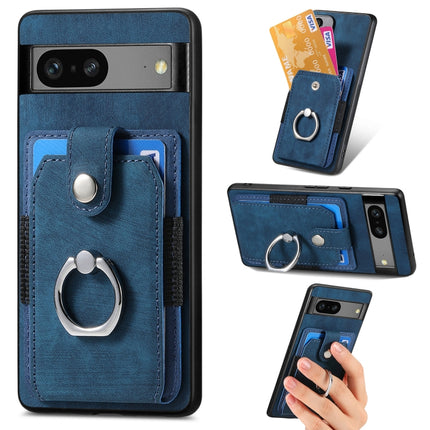 Retro Skin-feel Ring Card Wallet Phone Case, For Google Pixel 6 Pro, For Google Pixel 6, For Google Pixel 7 Pro, For Google Pixel 7
