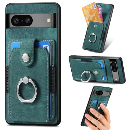 Retro Skin-feel Ring Card Wallet Phone Case, For Google Pixel 6 Pro, For Google Pixel 6, For Google Pixel 7 Pro, For Google Pixel 7