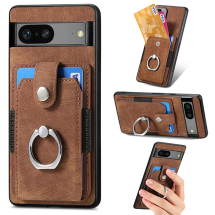 Retro Skin-feel Ring Card Wallet Phone Case, For Google Pixel 6 Pro, For Google Pixel 6, For Google Pixel 7 Pro, For Google Pixel 7