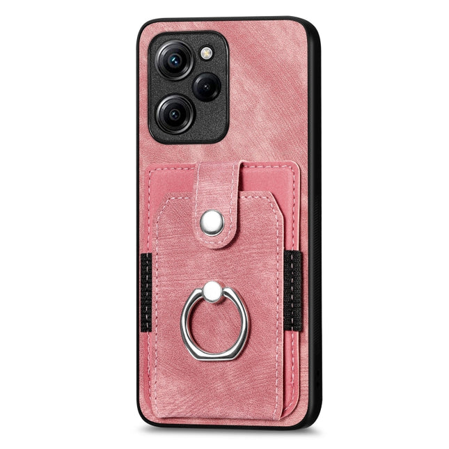Retro Skin-feel Ring Card Wallet Phone Case, For Xiaomi Poco X5 Pro, For Xiaomi Redmi 9A