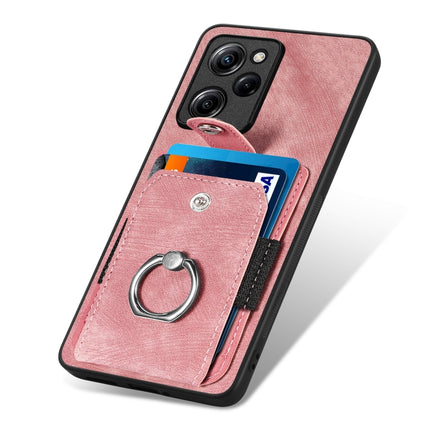 Retro Skin-feel Ring Card Wallet Phone Case, For Xiaomi Poco X5 Pro, For Xiaomi Redmi 9A