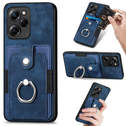 Retro Skin-feel Ring Card Wallet Phone Case, For Xiaomi Poco X5 Pro, For Xiaomi Redmi 9A