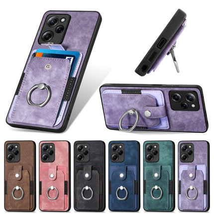 Retro Skin-feel Ring Card Wallet Phone Case, For Xiaomi Poco X5 Pro, For Xiaomi Redmi 9A