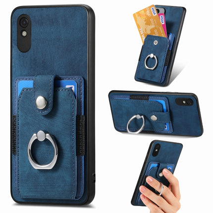 Retro Skin-feel Ring Card Wallet Phone Case, For Xiaomi Poco X5 Pro, For Xiaomi Redmi 9A