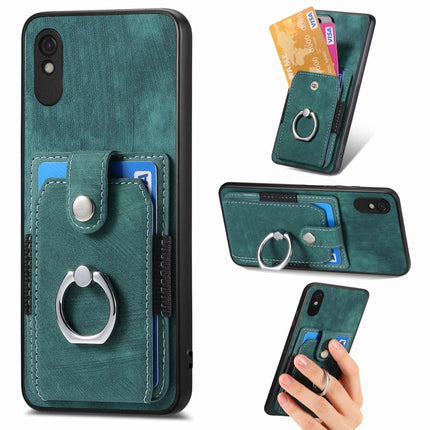 Retro Skin-feel Ring Card Wallet Phone Case, For Xiaomi Poco X5 Pro, For Xiaomi Redmi 9A