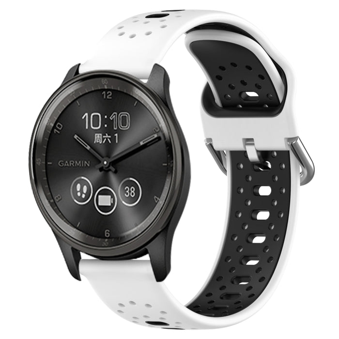 20mm Breathable Two-Color Silicone Watch Band, For GarminMove Trend