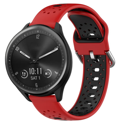 20mm Breathable Two-Color Silicone Watch Band, For Garmin Vivomove Sport