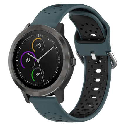 20mm Breathable Two-Color Silicone Watch Band, For Garmin Vivoactive3