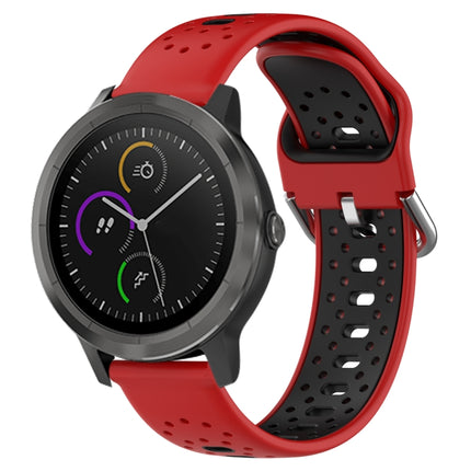 20mm Breathable Two-Color Silicone Watch Band, For Garmin Vivoactive3