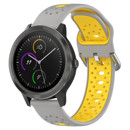 20mm Breathable Two-Color Silicone Watch Band, For Garmin Vivoactive3