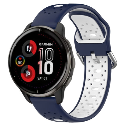 20mm Breathable Two-Color Silicone Watch Band, For Garmin Venu 2 Plus