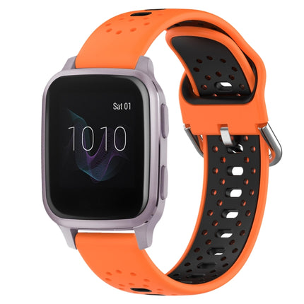 20mm Breathable Two-Color Silicone Watch Band, For Garmin Venu SQ