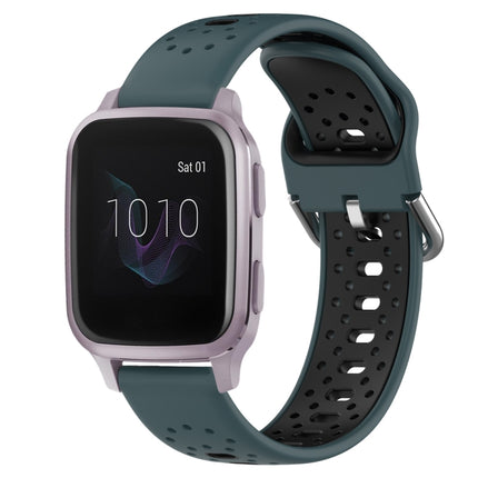 20mm Breathable Two-Color Silicone Watch Band, For Garmin Venu SQ