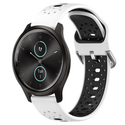 20mm Breathable Two-Color Silicone Watch Band, For Garmin VivoMove Style