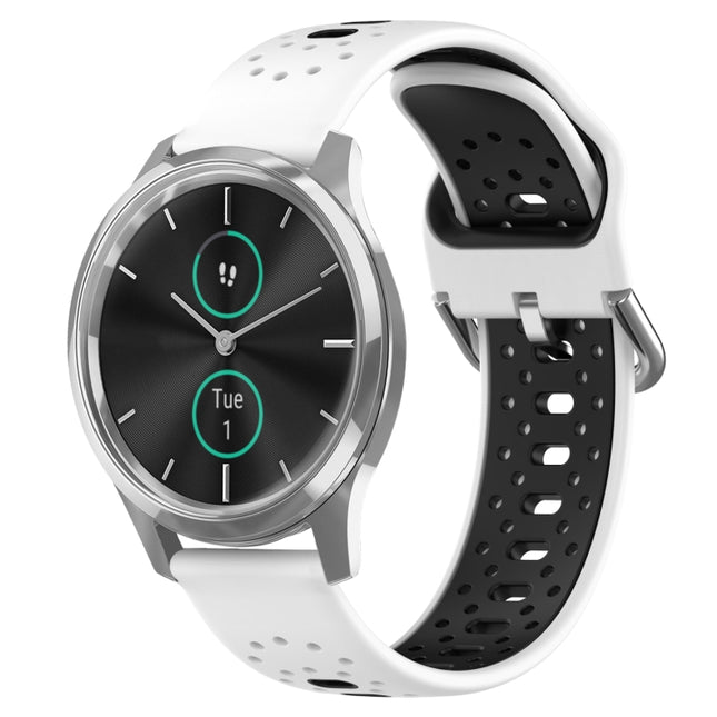 20mm Breathable Two-Color Silicone Watch Band, For Garmin VivoMove Luxe