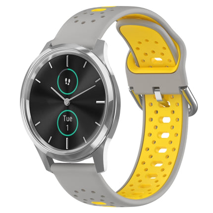 20mm Breathable Two-Color Silicone Watch Band, For Garmin VivoMove Luxe
