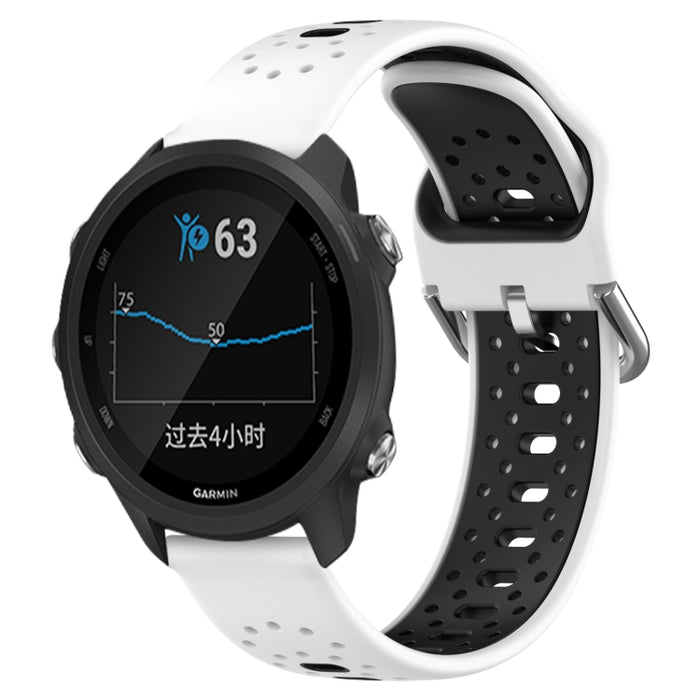 20mm Breathable Two-Color Silicone Watch Band, For Garmin Forerunner 245