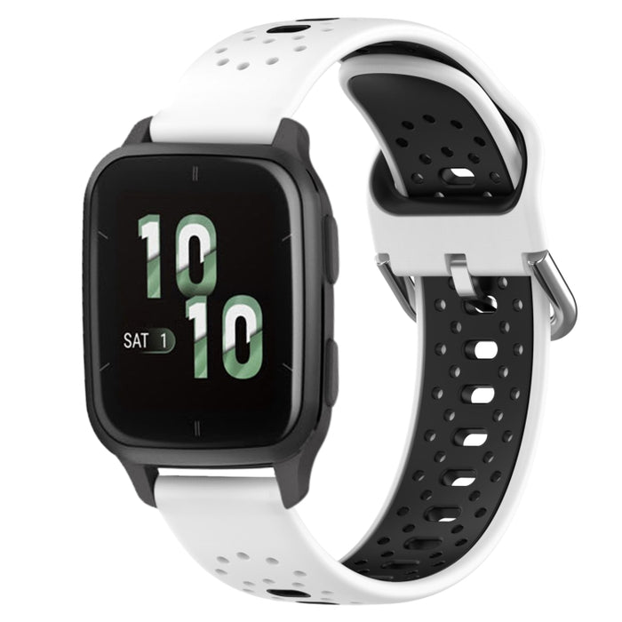 20mm Breathable Two-Color Silicone Watch Band, For Garmin Forerunner Sq2