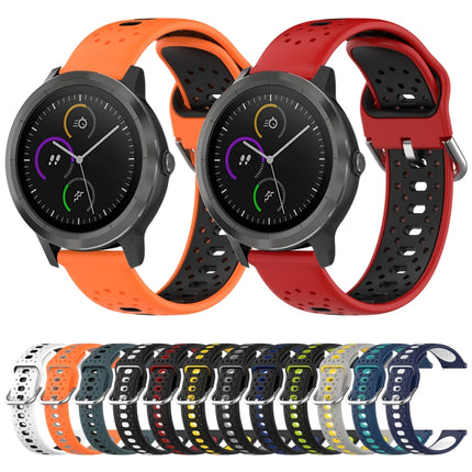20mm Breathable Two-Color Silicone Watch Band, For Garmin Forerunner Sq2 Music