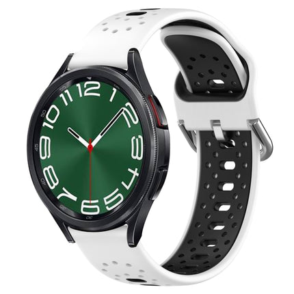 20mm Breathable Two-Color Silicone Watch Band, For Samsung Galaxy Watch 6 Classic 43mm