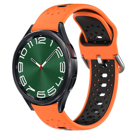 20mm Breathable Two-Color Silicone Watch Band, For Samsung Galaxy Watch 6 Classic 43mm