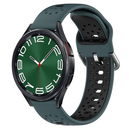 20mm Breathable Two-Color Silicone Watch Band, For Samsung Galaxy Watch 6 Classic 43mm