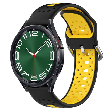20mm Breathable Two-Color Silicone Watch Band, For Samsung Galaxy Watch 6 Classic 43mm