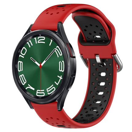 20mm Breathable Two-Color Silicone Watch Band, For Samsung Galaxy Watch 6 Classic 43mm