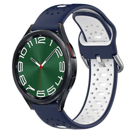 20mm Breathable Two-Color Silicone Watch Band, For Samsung Galaxy Watch 6 Classic 43mm