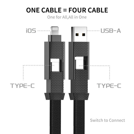 ENKAY ENK-CB134 4-in-1 60W USB-A / Type-C to 8 Pin / Type-C Nylon Braided Magnetic Fast Charging Data Cable, 0.15m, 1.2m