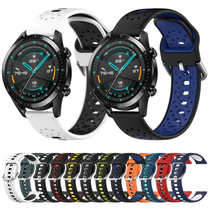 20mm Breathable Two-Color Silicone Watch Band, For Huawei Watch 2
