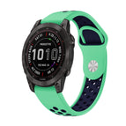 For Garmin Fenix 7 / Mint Green+Midnight Blue