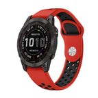 For Garmin Fenix 7 / Red+Black