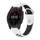 For Garmin Fenix 7 Solar / White+Black
