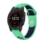 For Garmin Fenix 7 Solar / Mint Green+Midnight Blue