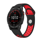 For Garmin Fenix 7 Solar / Black+Red