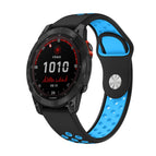 For Garmin Fenix 7 Solar / Black+Blue