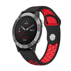 For Garmin Fenix 6 GPS / Black+Red