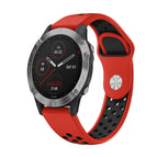 For Garmin Fenix 6 GPS / Red+Black