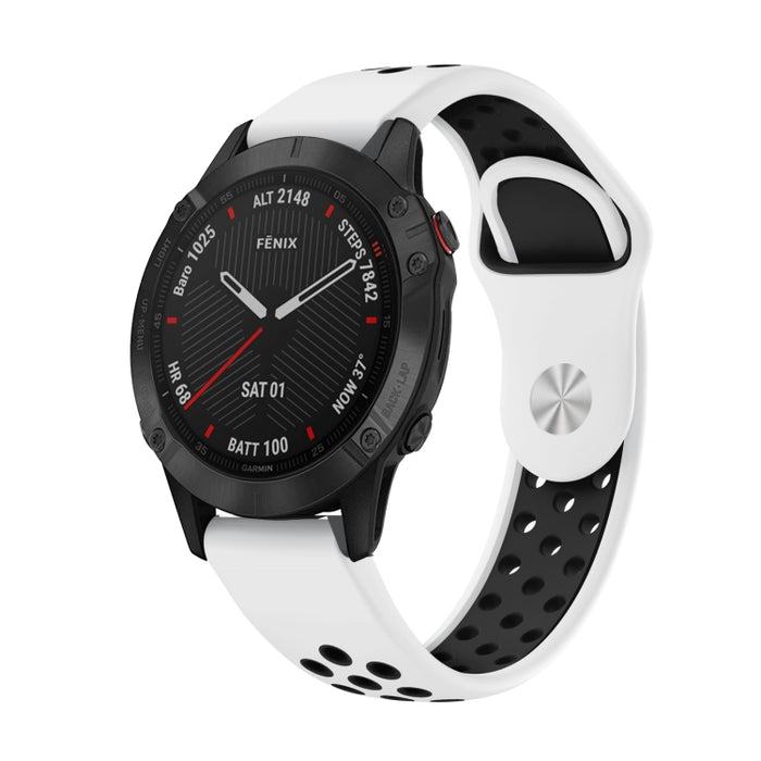 22mm Sports Breathable Silicone Watch Band, For Garmin Fenix 6 Sapphire GPS, For Garmin Fenix 5